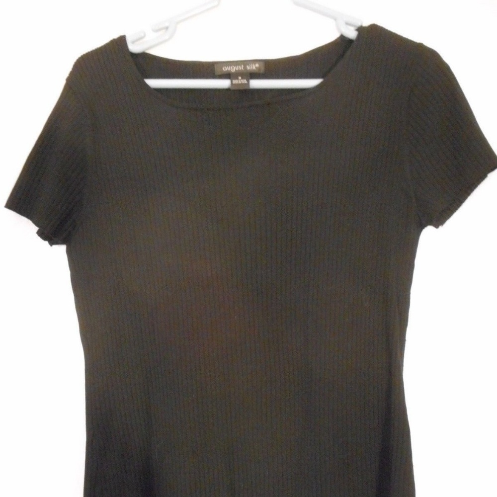 August Silk silk blend Black short sleeve Sweater